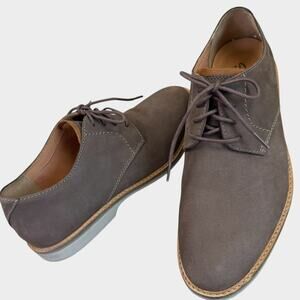 Clarks Artisan Mens Size 11 Suede Oxford Dress Shoes Laced Up Brown Classic